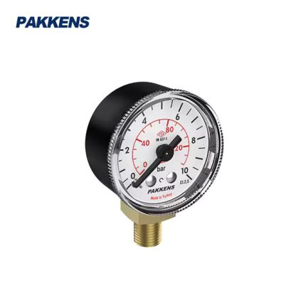 مانومتر پکنز PAKKENS صفحه 4 سانت عمودی خشک (تا 400 بار)