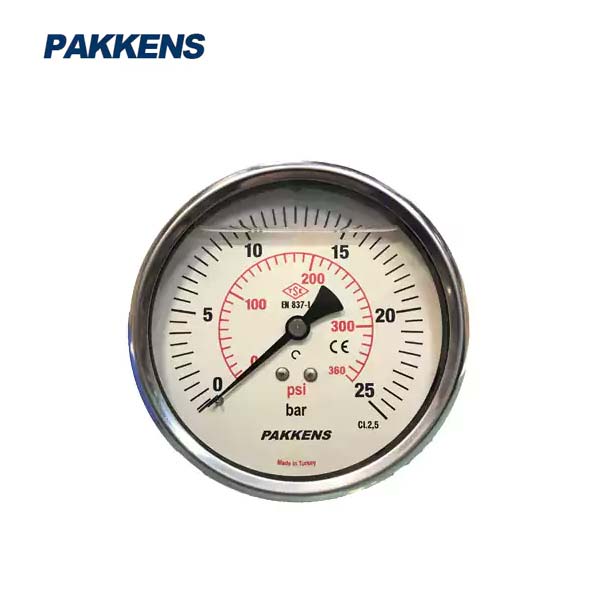 مانومتر پکنز PAKKENS صفحه 10 سانت افقی روغنی